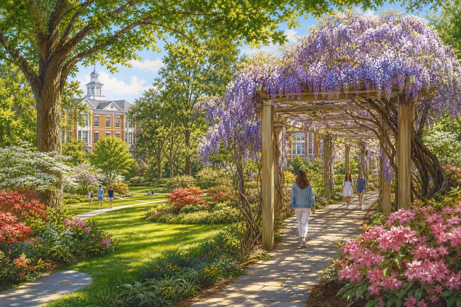 Coker Arboretum & the historic campus near UNC Chapel Hill