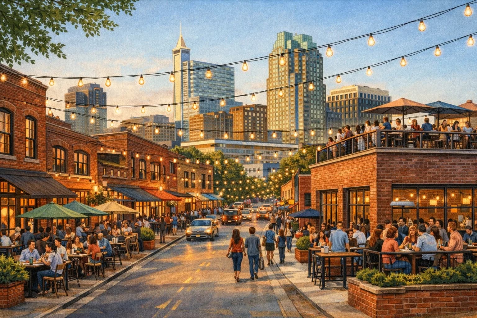 Glenwood South & the Warehouse District near UNC Health Rex